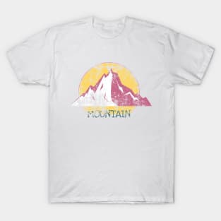 Pink Mountain And Yellow Sun T-Shirt